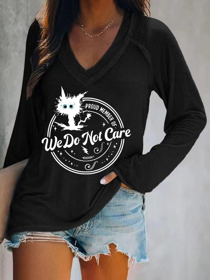 Women's  V-neck Retro Funny Proud Member Of  Club Menopause Perimenopause Print T-Shirt