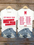 Retro Music Tour Print T-Shirt
