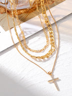 Women's Alloy Heart Cross Necklace
