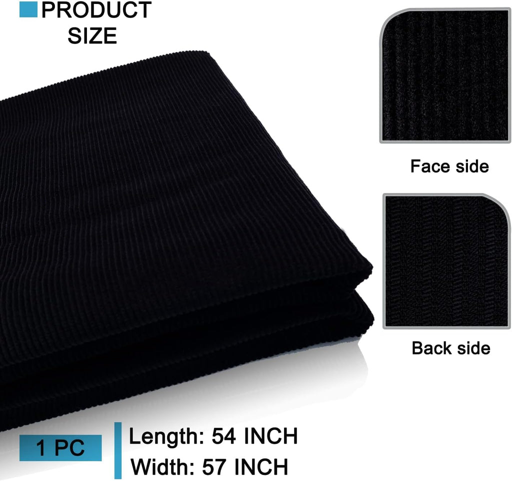 1.5 Yard Corduroy,100% Cotton Fabric by The Yard in Solid Color,57 Inches Wide Width,Soft Material for Sewing Material Apparel Cloth,Black Color