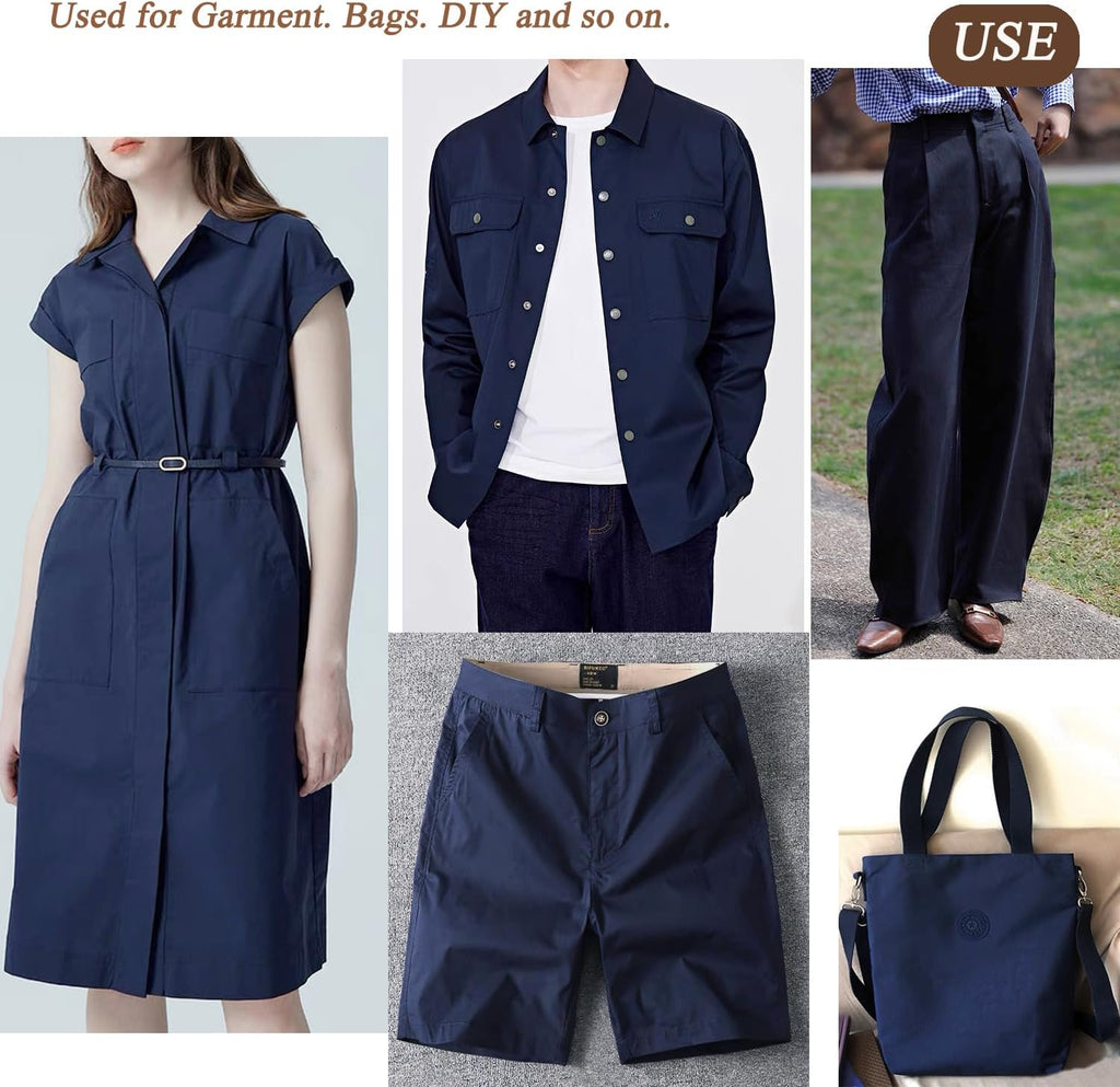 1.5 Yard Light Weight Canvas,100% Cotton Fabric by The Yard in Solid Color,55 Inches Wide Width,Soft Material for Sewing Material Apparel Cloth,Navy Color