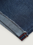Stretchy Folded Hem Skinny-Fit Denim Shorts