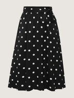Polka Dot Charm Pleated Maxi Skirt