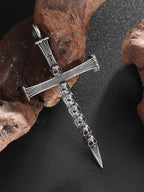 Men's Faith Vintage Cross Skull Ghost Titanium Necklace