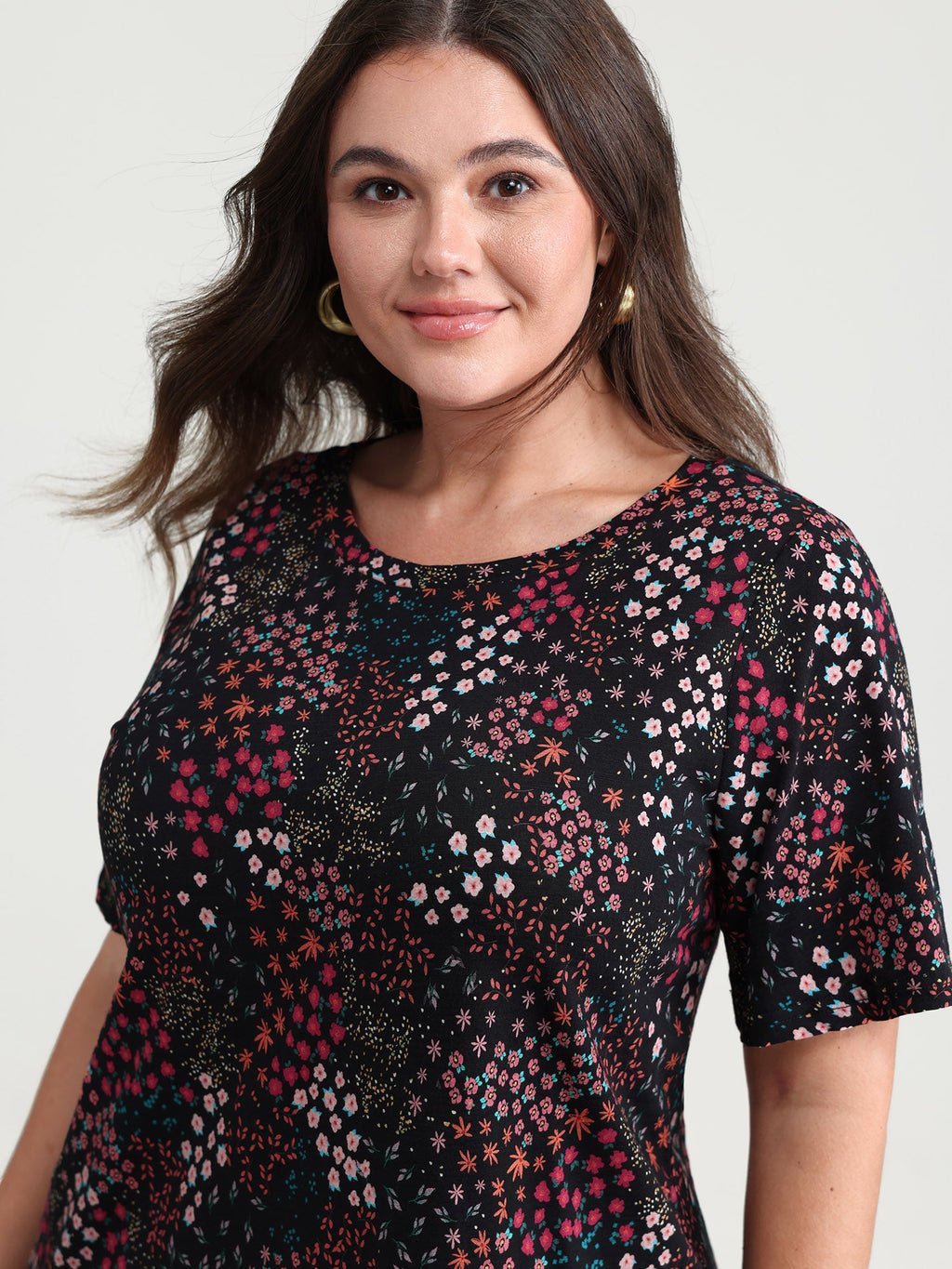 Pure Cotton Dense Floral Print T-Shirt
