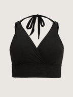 Paisley Textured Surplice Neckline Swim Top