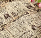 1 Yard Plain Cotton Fabric, Nordic-Style Newspaper Print Fabric, Handcrafted DIY Bags, Clothing and Dresses