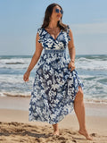 Sarong Set Tropical Print One-Piece Swim