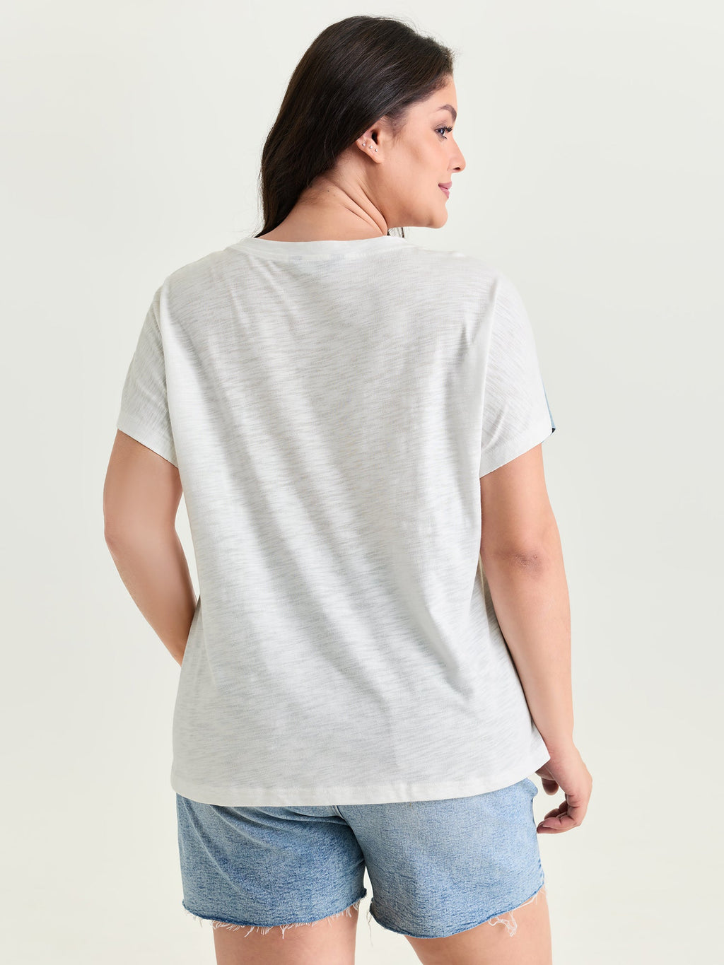 Colorblock Textured Round Neck T-Shirt