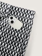Stretchy Geometric Print Pull-On Pants