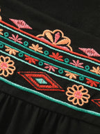 Floral Embroidered Neckline Knit Top