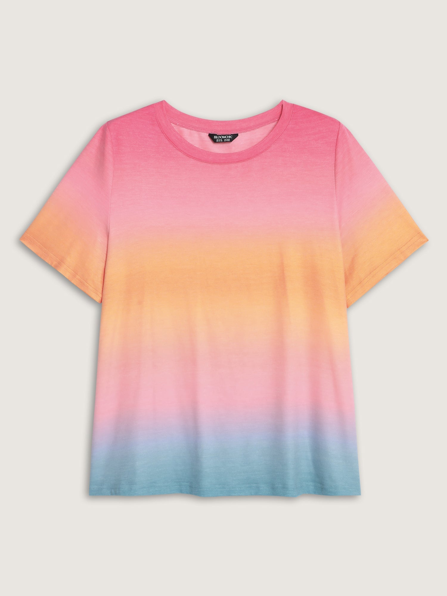 Ombre Gradient Round Neck T-Shirt