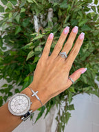 Diamante Cross Adjustable Bracelet (2 Colours)