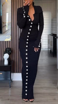 Ladies Lapel Breasted Slim Fit Casual Dress