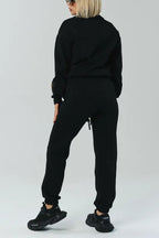 Ladies Collar Zipper Top+ Pants Casual Set