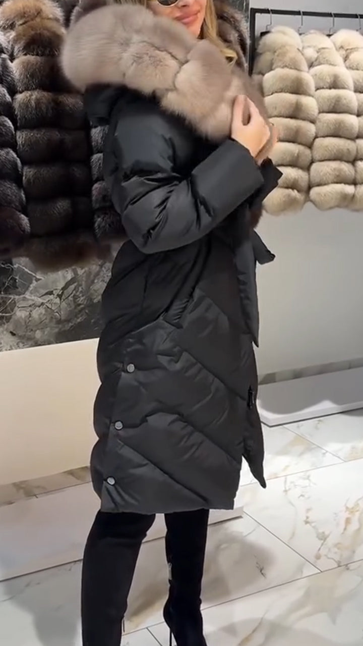 Women Fur Collar Temperament Casual Cotton Jacket