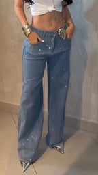 Ladies Rhinestone Casual Jeans