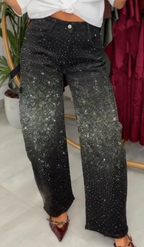 Women Rhinestone Casual Jeans