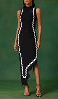 Women Round Neck Irregular Wavy Elegant Casual Dress