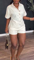 Women Lapel Breasted Top and Pants Casual Suit