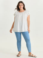 Supersoft Lotus Leaf Sleeve Flowy Blouse
