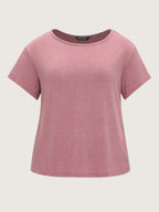 Supersoft Ribbed Plain Two-Piece Lounge Set