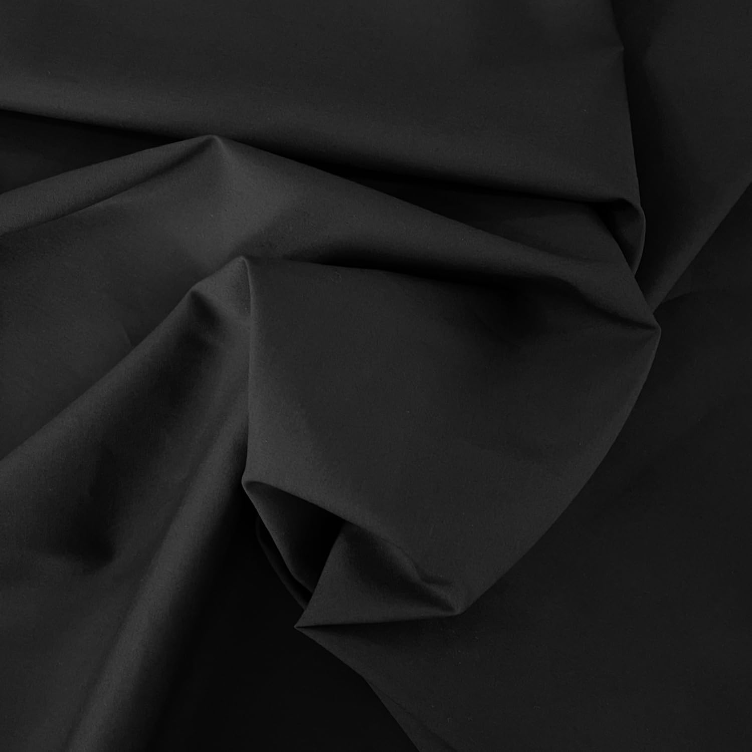 1 Yard Black Cotton Fabric by The Yard 2 Yard 57 Inch Wide 125 GSM Light Weight Broadcloth