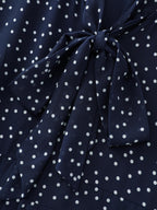 Pretty Polka Dots Ribbon Neckline Midi Dress