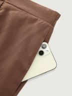 Double Buckle Waist Straight-Leg Pants