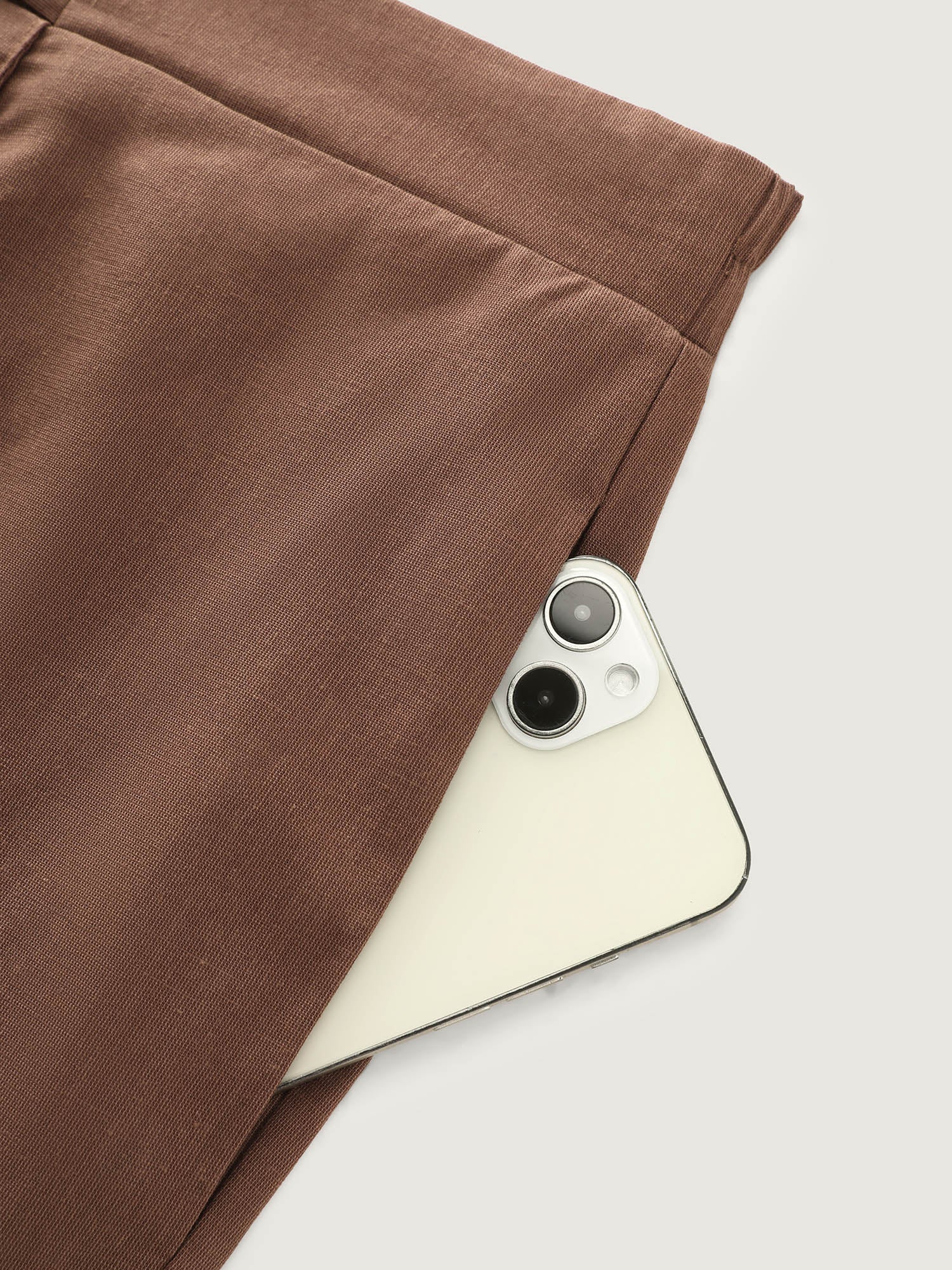 Double Buckle Waist Straight-Leg Pants