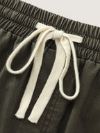 Cotton Washed And Distressed Straight-Leg Shorts