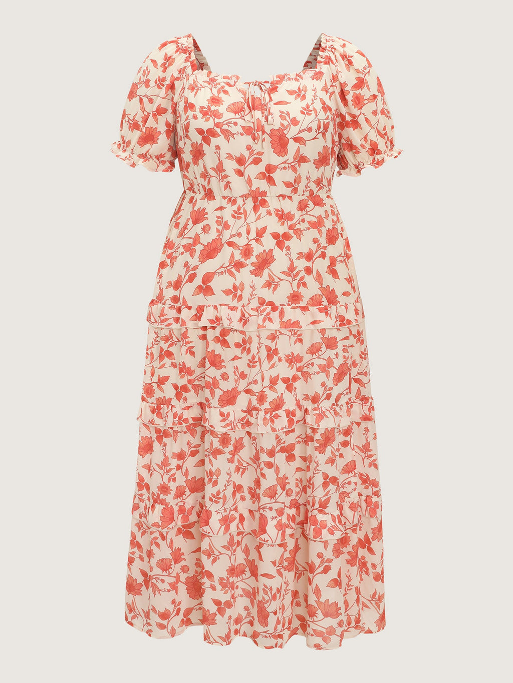 Floral Ruffled Edge Tiered Maxi Dress