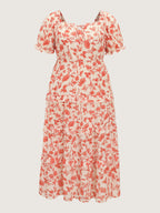 Floral Ruffled Edge Tiered Maxi Dress