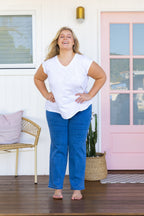 Lara Pull on Jeans in Mid Blue