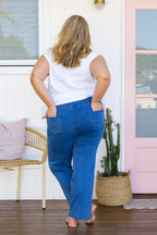 Lara Pull on Jeans in Mid Blue