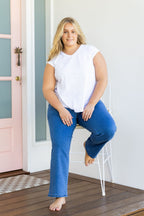 Lara Pull on Jeans in Mid Blue