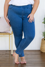Corey Pull on Jeans in Mid Blue