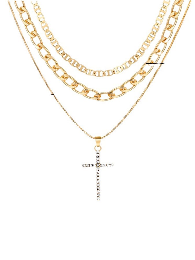 Women's Alloy Heart Cross Necklace