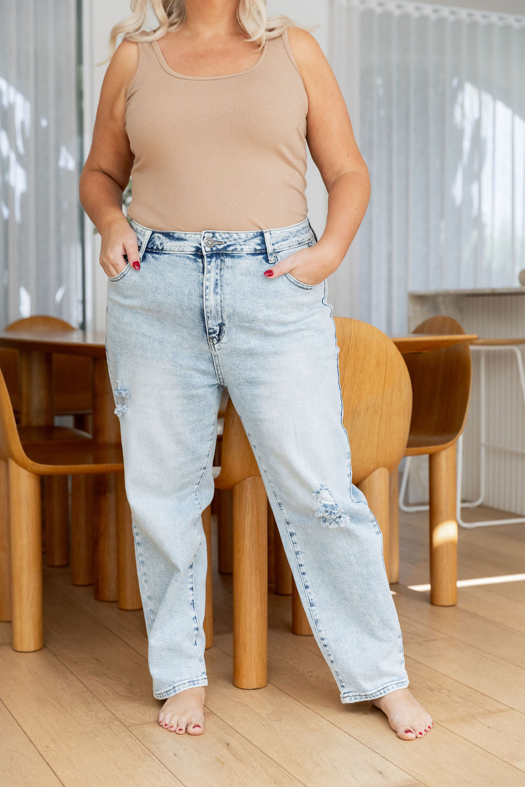 Stevie Jean in Light Blue Acid Wash