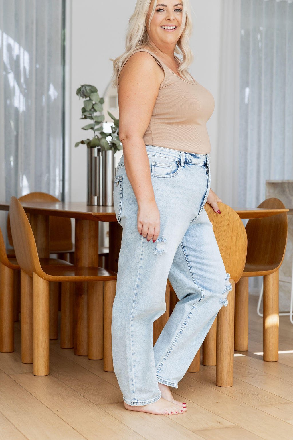 Stevie Jean in Light Blue Acid Wash