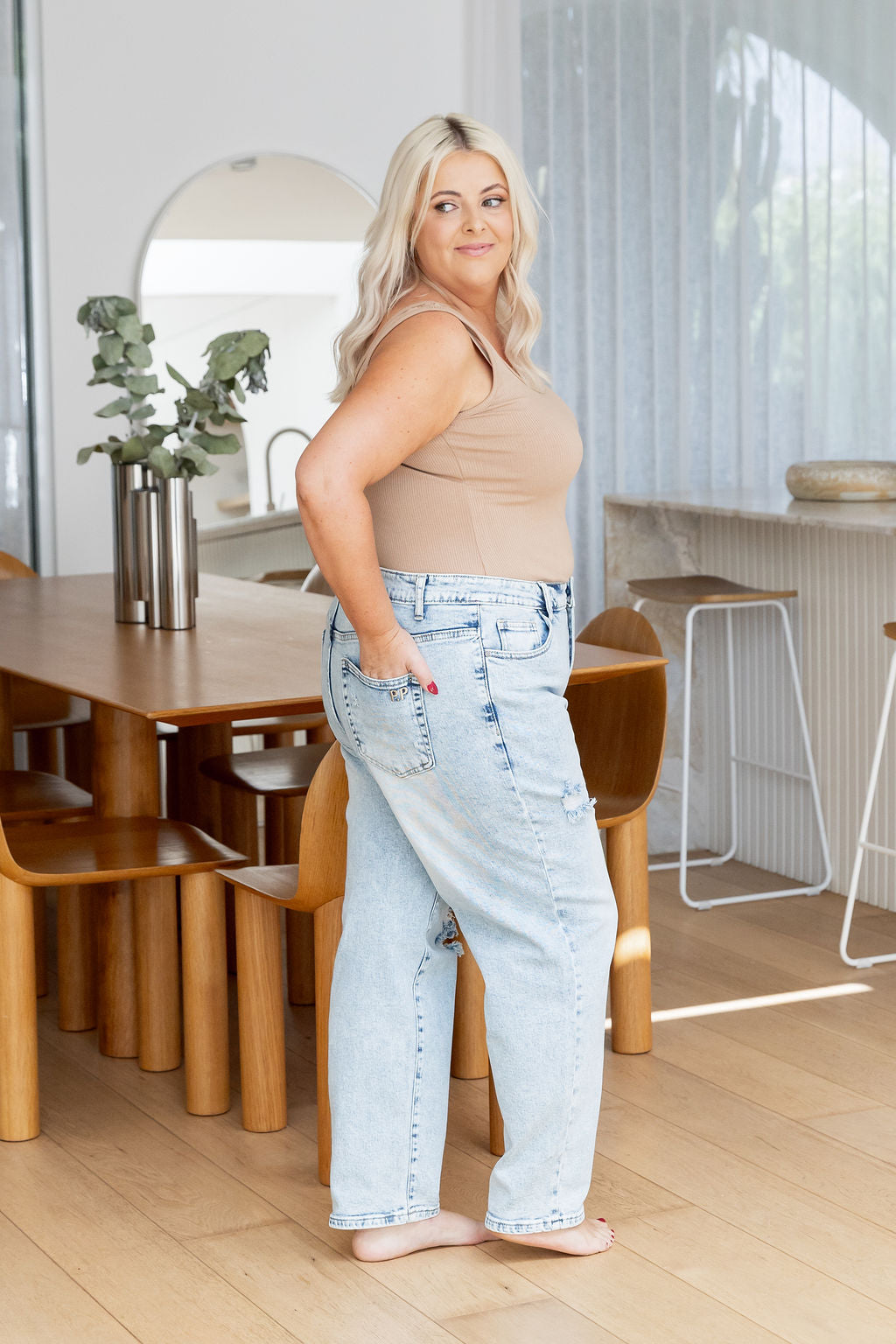 Stevie Jean in Light Blue Acid Wash