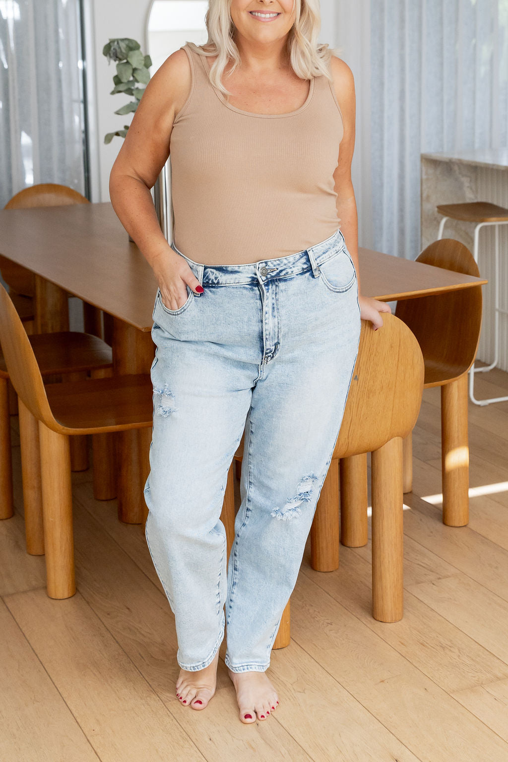 Stevie Jean in Light Blue Acid Wash