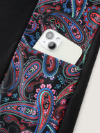 Floral Color Contrast Pockets Swim Dress