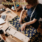 1 Yard59 Inch Blue Japanese Cotton Fabric Sakura Quilting Bundles Gold Cherry Blossoms and Waves Print for Sewing Clothing Bag Tablecloth Sofa Pillow DIY Craft