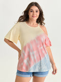 Supersoft Color Gradient Cut-Out Shoulder T-Shirt