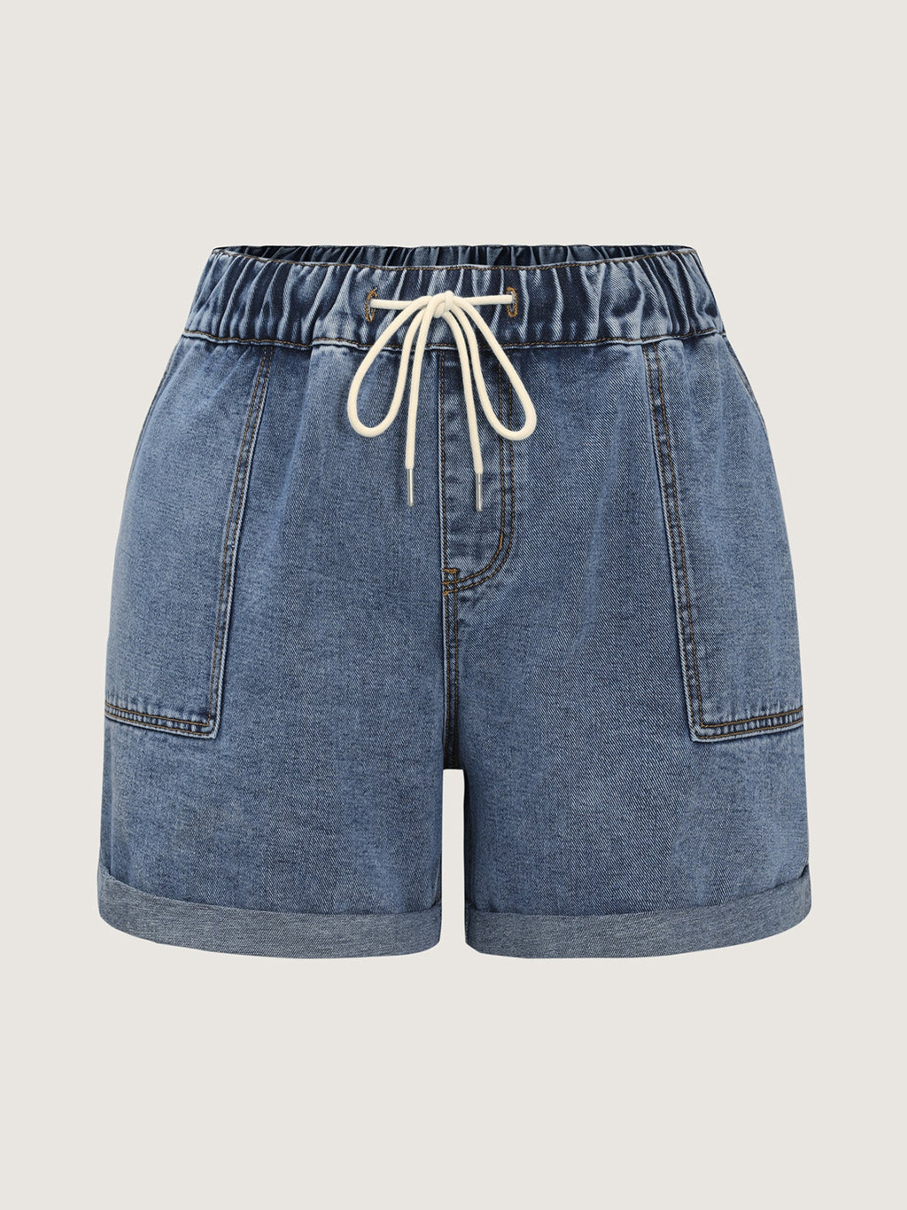Everyday Stretchy Straight-Leg Denim Shorts