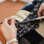 1 Yard59 Inch Blue Japanese Cotton Fabric Sakura Quilting Bundles Gold Cherry Blossoms and Waves Print for Sewing Clothing Bag Tablecloth Sofa Pillow DIY Craft