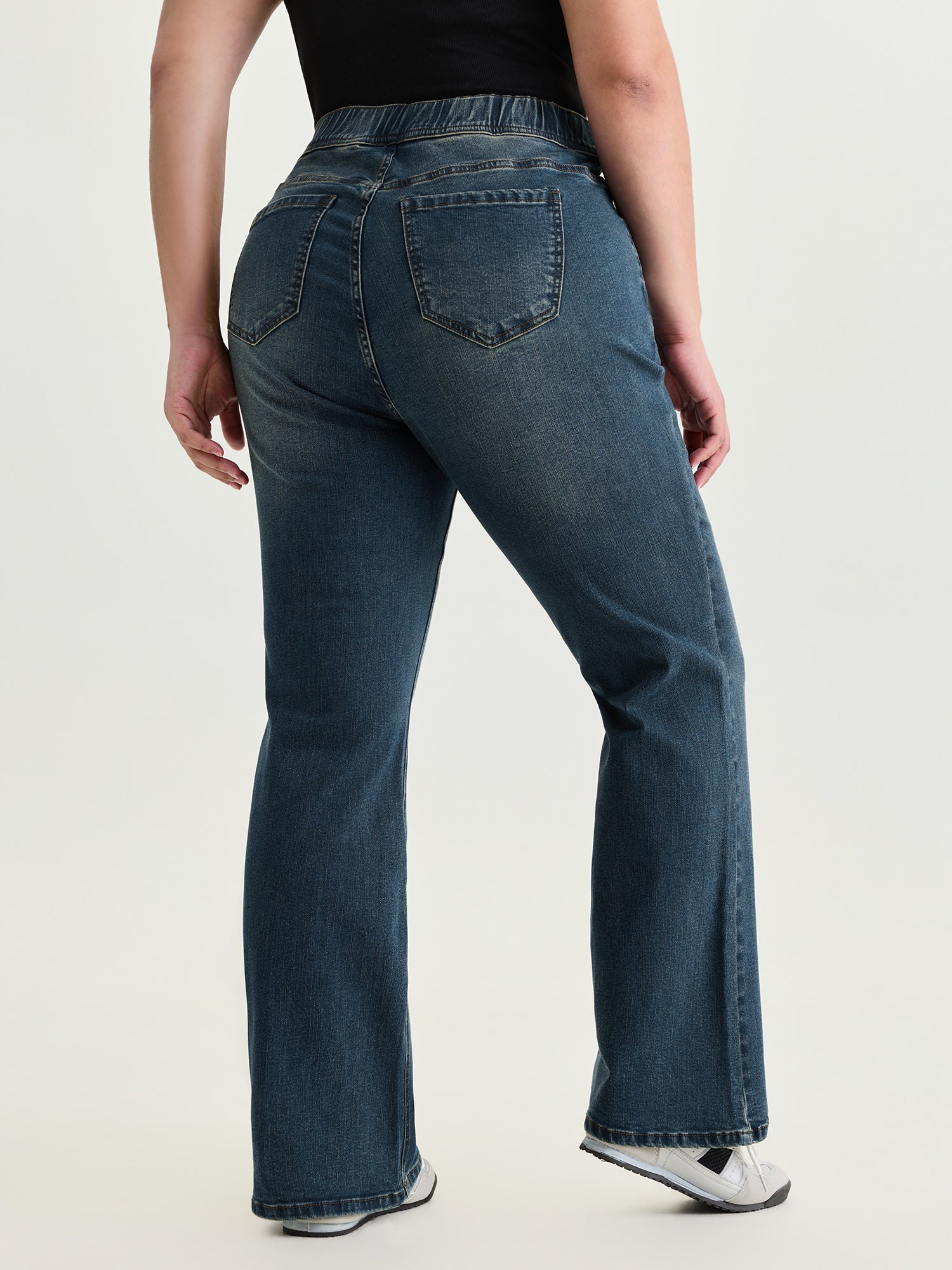Pull-On Elastic Waistband Jeans