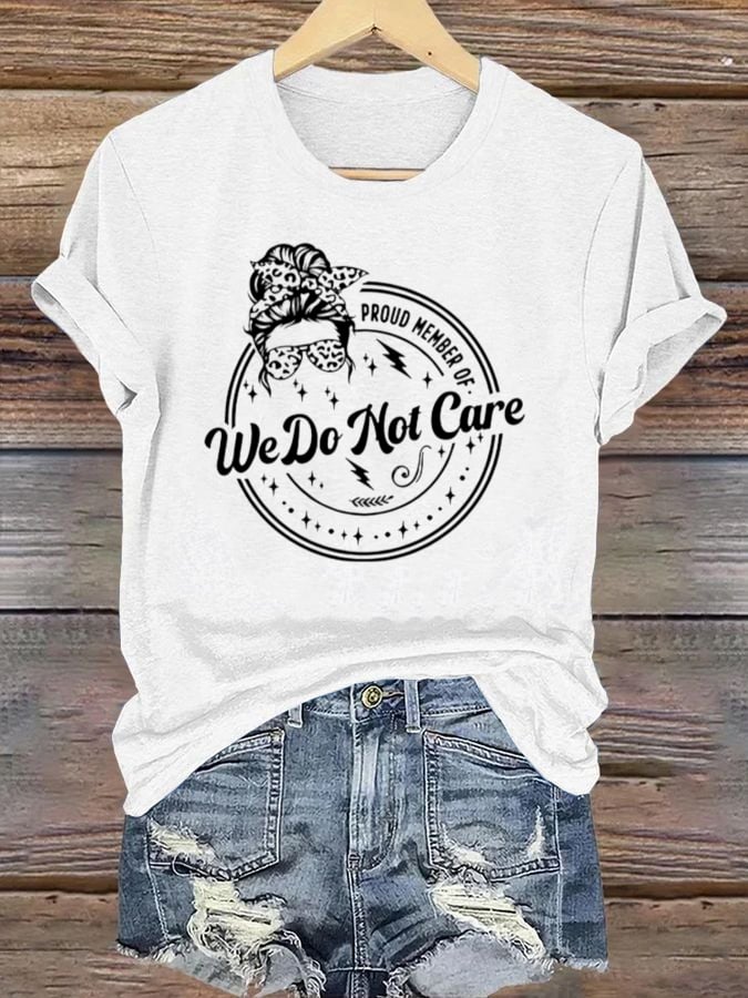 Retro Funny Proud Member Of WDNC Club We Do Not Care Menopause Perimenopause Print T-Shirt