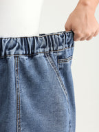 Everyday Stretchy Straight-Leg Denim Shorts